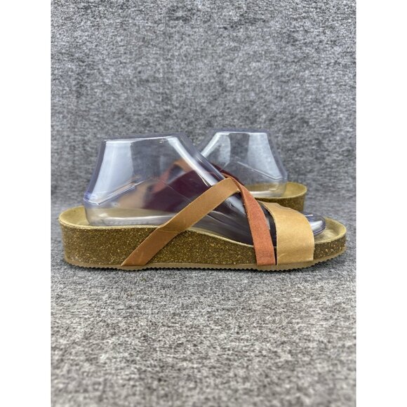 ✅Autenti Sandals Women's 40/9-9.5 Tri-Color Leather Comfort Slides Made In Spain - Picture 8 of 9